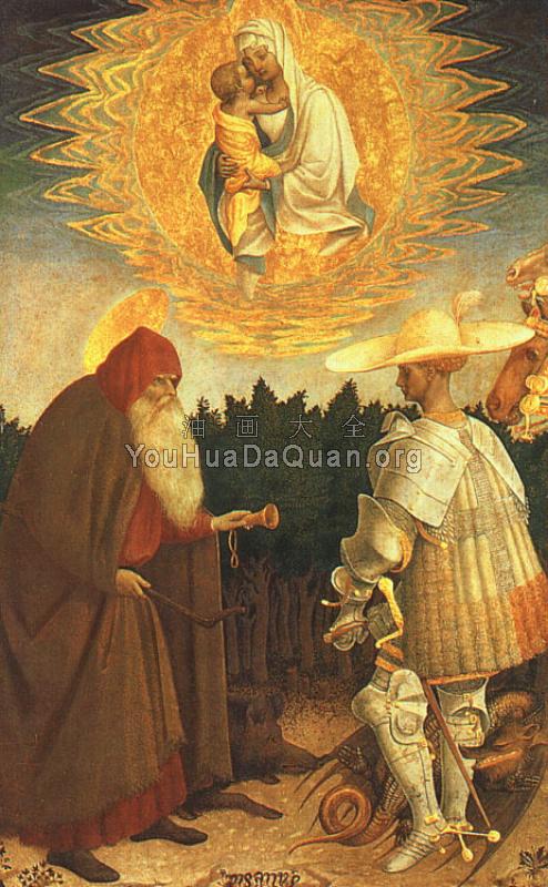 The Virgin and Child with Saints George and Anthony Abbot - 皮萨内洛